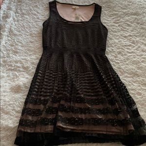 Maison Jules sheer & cream dress with lace detail